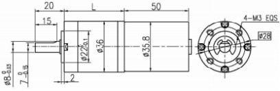 9V-16V 36 ملم OD بدون فرشاة Dc محرك التروس 4 أعمدة