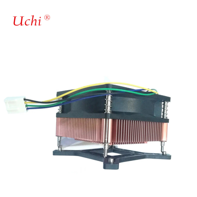 غسيل الحرارة المصفوف بالنحاس التبديد الحراري الدهون TDP 60W Cpu مطارد مروحة صامتة Pwm 3 دبوس 4 دبوس I3 I5 Intel Lga775 1150 1151