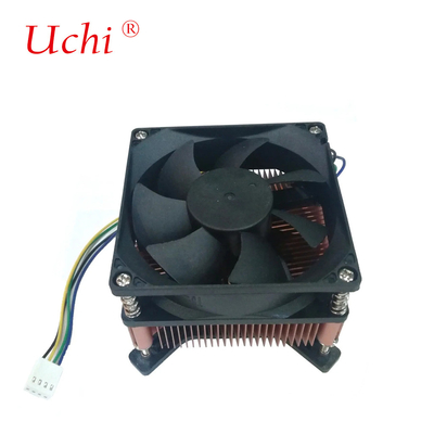غسيل الحرارة المصفوف بالنحاس التبديد الحراري الدهون TDP 60W Cpu مطارد مروحة صامتة Pwm 3 دبوس 4 دبوس I3 I5 Intel Lga775 1150 1151