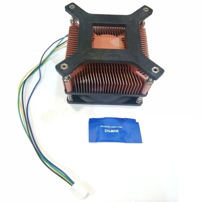 غسيل الحرارة المصفوف بالنحاس التبديد الحراري الدهون TDP 60W Cpu مطارد مروحة صامتة Pwm 3 دبوس 4 دبوس I3 I5 Intel Lga775 1150 1151