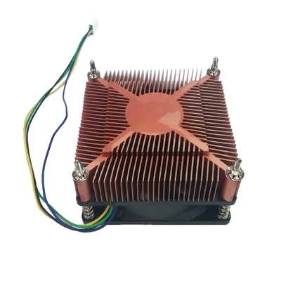 غسيل الحرارة المصفوف بالنحاس التبديد الحراري الدهون TDP 60W Cpu مطارد مروحة صامتة Pwm 3 دبوس 4 دبوس I3 I5 Intel Lga775 1150 1151