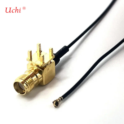 S-MA الإناث جاك امتداد الزاوية اليمنى الكواكسيال PCB جبل إلى UFL UFL Connector 1.13 كابل Pigtail