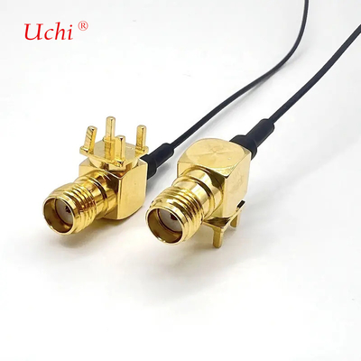 S-MA الإناث جاك امتداد الزاوية اليمنى الكواكسيال PCB جبل إلى UFL UFL Connector 1.13 كابل Pigtail