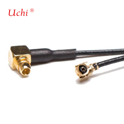 خسارة منخفضة 1.13mm كابل الزاوية اليمنى MMCX الذكور إلى MHF1 UFL كابل التجميع