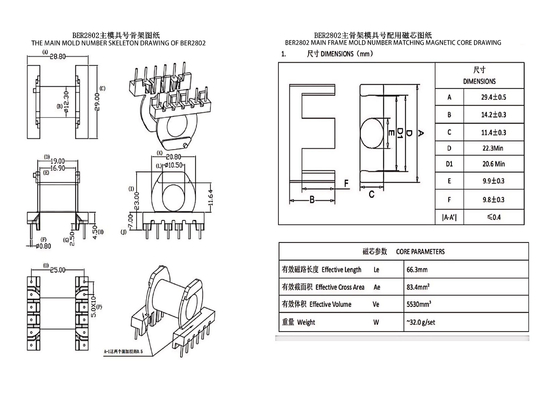 BER2802 ER28 المحول الأفقي 6 + 6 PIN Led Power Supply