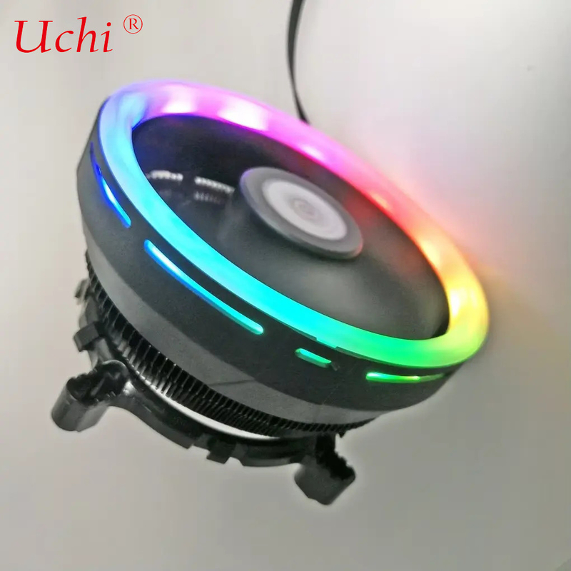 RGB المروحة حرارة المغسلة LED Cpu هواء بارد دفع إلى أسفل نوع