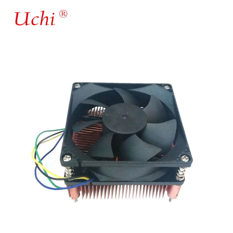غسيل الحرارة المصفوف بالنحاس التبديد الحراري الدهون TDP 60W Cpu مطارد مروحة صامتة Pwm 3 دبوس 4 دبوس I3 I5 Intel Lga775 1150 1151