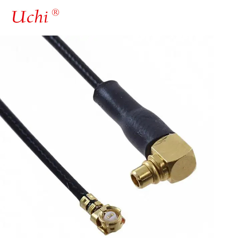 خسارة منخفضة 1.13mm كابل الزاوية اليمنى MMCX الذكور إلى MHF1 UFL كابل التجميع