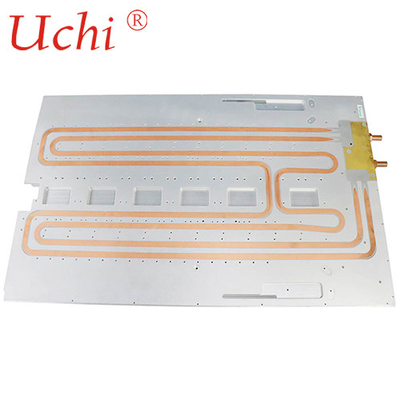 أنابيب النحاس المعقدة الانحناء لوحة التبريد السائل ، لوحة المياه الباردة عالية الطاقة